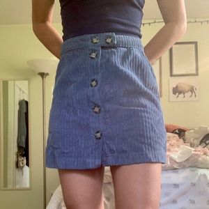 Blue corduroy mini skirt
